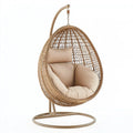 Hängesessel 105 x 105 x 195 cm Rattan Beige mit Stahlgestell für Innenbereiche