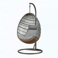Hängesessel 100 x 100 x 200 cm Polyrattan Grau für Innenbereich mit Stahlgestell