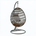 Hängesessel 105 x 105 x 195 cm Grau Geflecht mit Metallgestell zum Entspannen