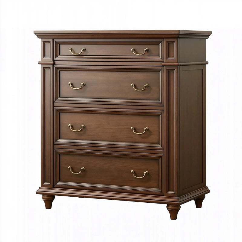 Kommode 100 x 45 x 110 cm Braun Holz Klassisch mit 4 Schubladen