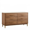Kommode 150 x 45 x 85 cm aus Holz in Braun mit 6 Schubladen