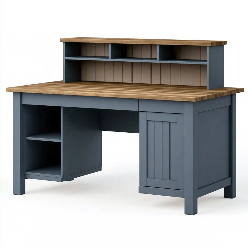 Schreibtisch 140 x 60 x 110 cm Holzwerkstoff Braun Anthrazit mit Stauraum