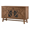 Sideboard 160 x 45 x 90 cm aus Holz Braun mit Glastüren im Landhausstil