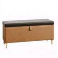 Sitzbank mit Stauraum 100 x 40 x 45 cm Kunstleder Braun Schwarz - gepolstert