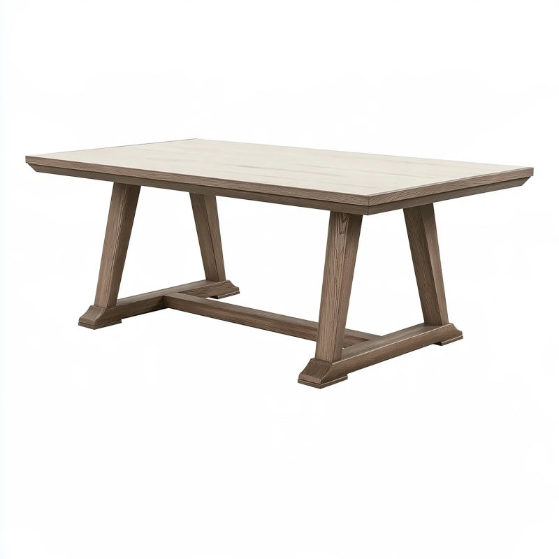 Esstisch 200 x 100 cm aus Holz in Beige/Braun im Landhausstil