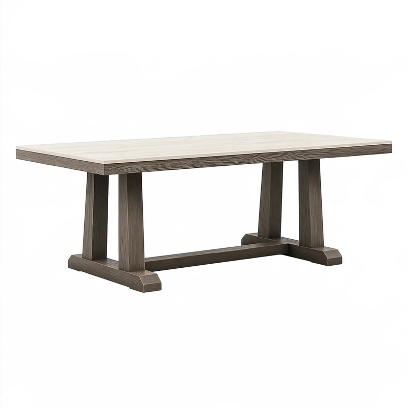 Esstisch 180 x 90 x 75 cm Weiss Dunkelbraun Holzwerkstoff im modernen Landhausstil