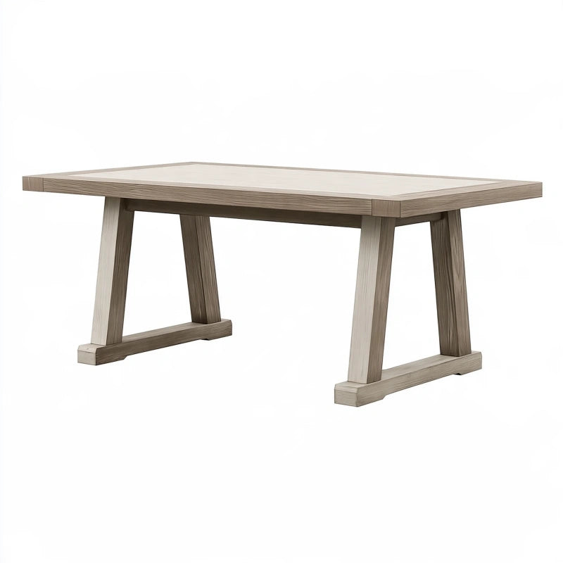 Esstisch 180 x 90 x 76 cm aus Holzwerkstoff in Greige - rechteckig im modernen Landhausstil