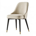 Polsterstuhl 58 x 63 x 88 cm Stoff Beige mit dunklen Holzbeinen